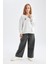 Kız Çocuk Wide Leg Geniş Bol Paça Beli Lastikli Basic Düz Eşofman Altı D3889A824WN 2