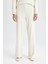 Wide Leg Geniş Paça Eşofman Altı Normal Bel Fitilli Kaşkorse Kumaş Basic Düz B2405AX24AU 1