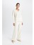 Wide Leg Geniş Paça Eşofman Altı Normal Bel Fitilli Kaşkorse Kumaş Basic Düz B2405AX24AU 2