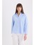 Oversize Geniş Kalıp Basic Düz Oxford Uzun Kollu Gömlek C4597AX25SP 7