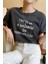 Kadın Füme Try To Be Baskılı Oversize T-Shirt 1