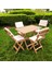 Katlanır Ahşap Bistro Set Bahçe Takımı 4 Sandalye 1 Masa Set Minder Hediyeli 2