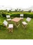Katlanır Ahşap Bistro Set Bahçe Takımı 4 Sandalye 1 Masa Set Minder Hediyeli 3