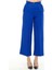 Kadın Yüksek Bel Cebi Kapaklı Rahat Kalıp Palazzo Pantolon - Saks Mavi 2