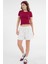 Bordo Yaka ve Kol Garni Detaylı Biyeli Fitilli Örme Crop Bluz 3
