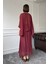 V Yaka Geniş Kol Etekli Takım- Bordo 5