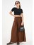 Siyah Bisiklet Yaka Kısa Kol Fitilli Örme Crop Bluz 3