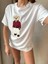 0 Yaka Ayıcık Nakışlı Kadın Oversize T-Shirt 3