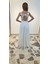 Tasarım Sırt Dekolte Detaylı Beyaz Maxi Nikah& After Party&mezuniyet Elbisesi 4