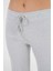 Gri Bağcıklı Fitted/vücuda Oturan Esnek Fitilli Örme Pantolon 4