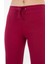 Bordo Bağcıklı Fitted/vücuda Oturan Esnek Fitilli Örme Pantolon 3