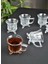 Ayaklı Cam Kulplu Çay Bardağı ve Türk Kahvesi Fincanı Espresso Bardak 3