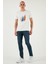 Streç Pamuklu Slim Fit Normal Bel Dar Paça Jeans Erkek Kot Pantolon 1124S77NAPOLI 1