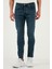 Streç Pamuklu Slim Fit Normal Bel Dar Paça Jeans Erkek Kot Pantolon 1124S77NAPOLI 2