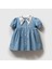 Alina Kız Bebek Nakış Yaka Detaylı Denim Elbise 1