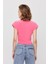 13185 Vatkalı Drapeli Kısa Kollu Bluz Pembe 5