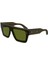 Ck 24502S 330 55 Unisex Kare Şeffaf Yeşil Kemik Güneş Gözlüğü 1