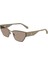 Ckj 24207S 671 58 Unisex Geometrik Kahverengi Metal Güneş Gözlüğü 1