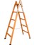 Buse Ahşap Merdiven 5+5 Çift Çıkışlı Geniş Basamaklı A Tipi Ahşap Merdiven 170 cm 1