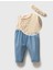 Lima Kız Bebek Dantel Roba Detaylı Denim Tulum Set 2