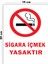 Metal Sigara İçmek Yasaktır 15 cm x 20 cm Uyarı Levhası Yönlendirme Tabelası 1