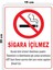 Metal Sigara İçilmez 15 cm x 20 cm Uyarı Levhası Yönlendirme Tabelası 1