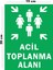 Metal Acil Toplanma Alanı 15 cm x 20 cm Uyarı Levhası Yönlendirme Tabelası 1