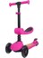 L5 2in1 Pembe Katlanabilir 3 Tekerlekli Oturaklı Işıklı Çocuk Scooter 1