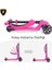 L5 2in1 Pembe Katlanabilir 3 Tekerlekli Oturaklı Işıklı Çocuk Scooter 3