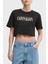 Baskılı Pamuklu Oversize Fit Yuvarlak Yaka Crop T Shirt J20J225578BEH Bayan T Shirt J20J225578 Beh 1