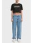 Baskılı Pamuklu Oversize Fit Yuvarlak Yaka Crop T Shirt J20J225578BEH Bayan T Shirt J20J225578 Beh 3