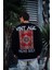 Oversize Bisiklet Yaka Üç Iplik Baskılı Sweatshirt - Siyah 1