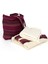 Naturel Pamuk Crinkle Kaftan Kimono Seti -135 Cm- Aynı Kumaştan Havlu 170x110 Cm, Bordo Çantalı 10