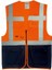 UW-212 Reflektörlü Cepli Mühendis Ikaz Yeleği Turuncu-Lacivert 1