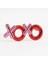 Kırmızı Renk x oxo Yazılı Parti Gözlüğü 17 x 7 cm (4887) 2