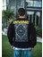 Kışlık Bisiklet Yaka Baskılı Sweatshirt - Siyah 1