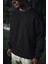 Kışlık Bisiklet Yaka Üç Iplik Basic Sweatshirt - Siyah 1