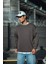 Kışlık Bisiklet Yaka Üç Iplik Basic Sweatshirt - Antrasit 3