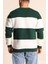 Parçalı Bisiklet Yaka Baskılı Sweatshirt - Yeşil 2