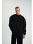 Uzun Kol Bisiklet Yaka Basic Sweatshirt - Siyah 2
