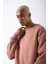 Unisex Biskilet Yaka Üç Iplik Sweatshirt - Pembe 2