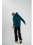 Unisex Uzun Kol Kapşonlu Yıkamalı Nakışlı Sweatshirt - Koyu Deniz Yeşili 3
