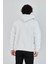 Unisex Tam Fermuarlı Kapşonlu Sweatshirt - Beyaz 2