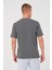 Unisex Düz Biskilet Yaka Oversize T-Shirt - Füme 2