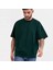 Unisex Basic Bisiklet Yaka Oversize T-Shirt - Haki 1