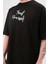 Unisex Bisiklet Yaka Baskılı Oversize T-Shirt - Siyah 2