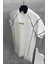 Unisex Dikişli Baskılı Oversize T-Shirt - Beyaz 1