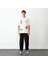 Unisex Bisiklet Yaka Baskılı Oversize T-Shirt - Beyaz 1