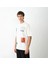 Unisex Bisiklet Yaka Baskılı Oversize T-Shirt - Beyaz 3