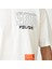 Unisex Bisiklet Yaka Baskılı Oversize T-Shirt - Beyaz 4